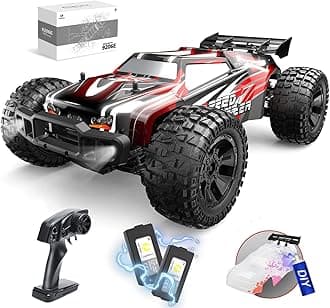 9206E DIY Extra Shell 1:10 Scale Large RC Cars,48+ KM/H Hobby Grade High Speed Remote Control Car for Adults Boys,All Terrain 4WD 2.4GHz Off Road Monster RC Truck with 2 Battery for 40+ Min Play
