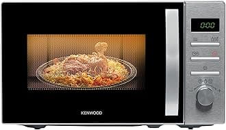 KENWOOD 22L Microwave Oven with Digital Display, 5 Power Levels, Defrost Function, Stainless Steel, Auto Menu, 95 Minutes Timer, Clock Function 700W MWM22.000BK Black/Silver