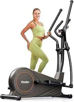 Elliptical Exercise Machine, Elliptical Machine for Home, Magnetic Elliptical Trainer with 15.5IN-19IN Stride, 16 Resistance Levels, 400LBS Loading Capacity, Support Kinomap APP