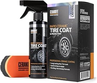 - Rapid Ceramic Tire Coat – Showroom New Tire Shine – Deep Tire Black Finish – Lasts Up to 10x Longer – No Sling, Non-Greasy Ceramic Tire Coating for Car, Truck & SUV – Easy Application (10oz)