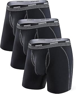 Separatec Mens Underwear with Pouch for balls Anti Chafing Underwear Men Athletic Sport Performance Long Boxer Briefs 3 Pack
