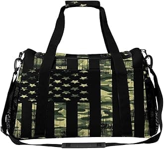 American Flag Camouflage Personal Item Bag Travel Duffel Bag Sports Tote Gym Bag Luggage Duffle for Women Men
