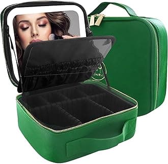MOMIRA Travel Makeup Bag - Beige, Emerald Green, S, Integrated