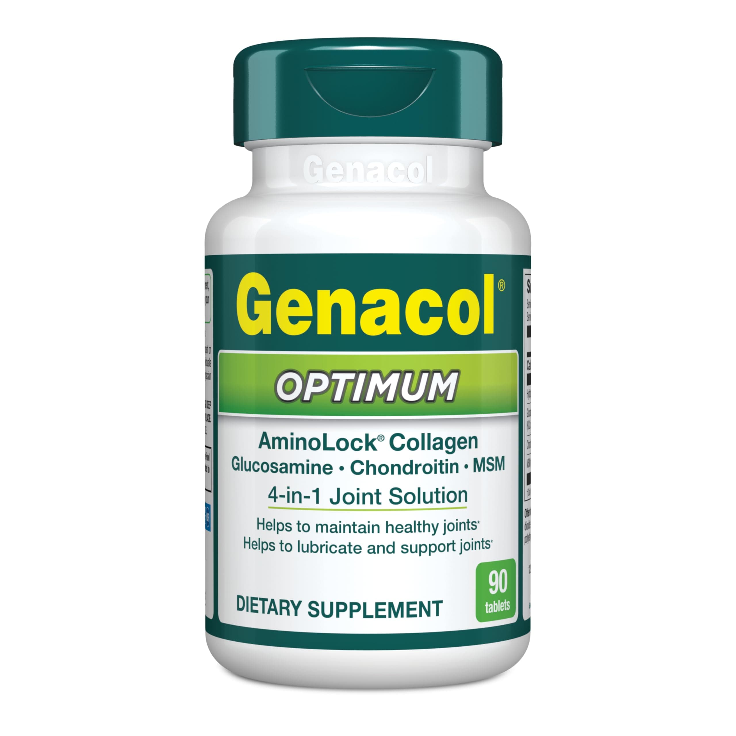 Genacol Optimum – Glucosamine, Chondroitin, MSM and Ultra-Hydrolyzed Collagen Tablets, Maintains Healthy Joints, Protects & Lubricate Cartilage, 90 Tablets (30-Day Supply)
