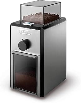 DeLonghi Stainless Steel Burr Coffee Grinder with Grind Selector and Quantity Control