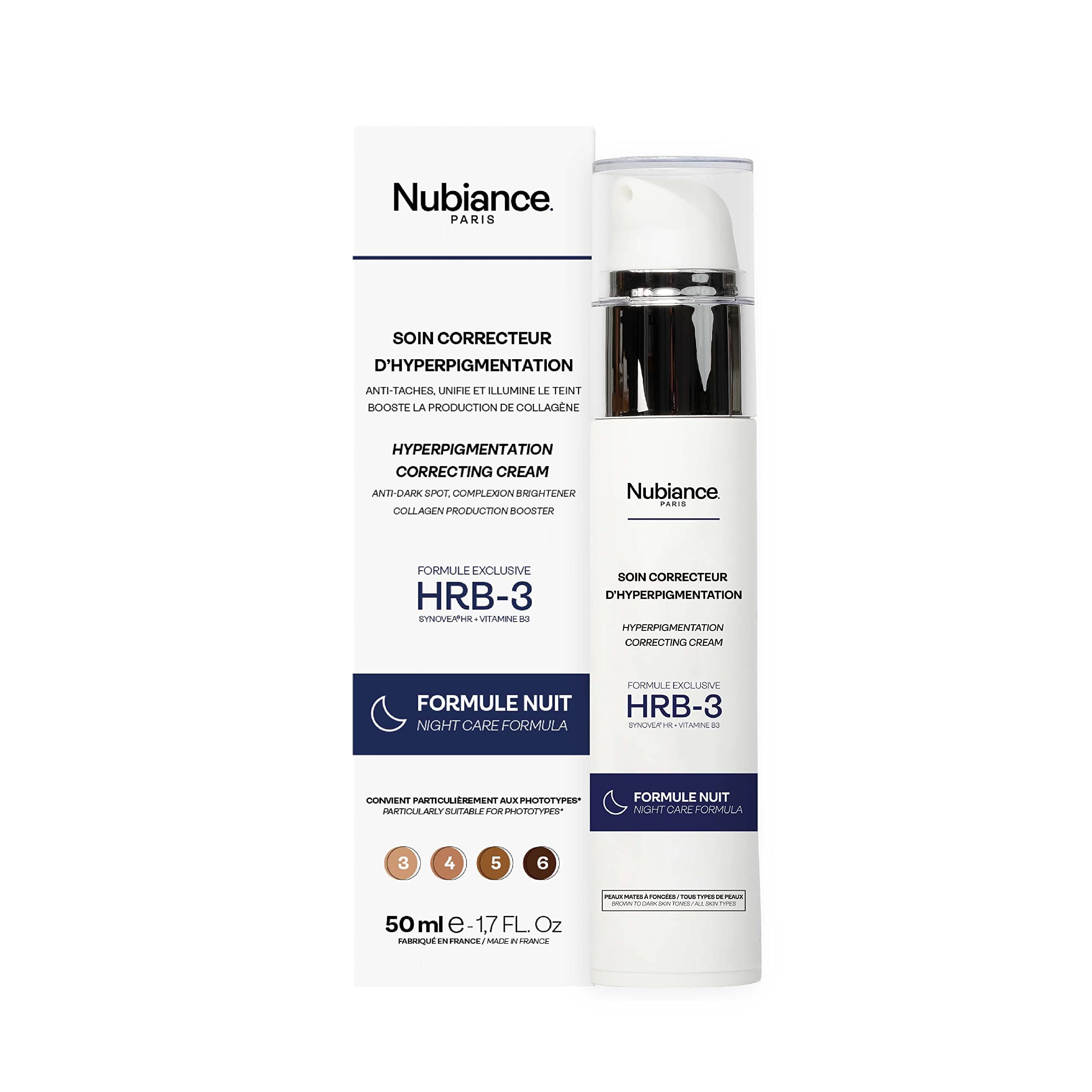 Nubiance - Night Care Hyperpigmentation Corrective Care Routine. Anti Dark Spot Corrector for Face, Hands & Neckline. Powerful tone unifying Cream - 50ml