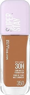 Maybelline New York Super Stay up to 30HR Lumi-Matte Foundation, Medium-Full Coverage, Vegan Formula*, Amino Acids, Niacinamide, Vitamin E, All Day Wear - Shade: 350