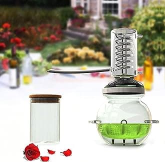 1Gal/4Liters Crystal Essential Oil Distillation Equipment Hydrosol Extractor Machine Water Distillers Home Brewing Kit for Home Countertop (Height:420cm/165inch)