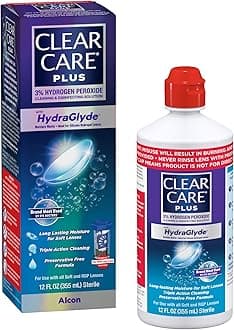 Clear Care Plus Cleaning & Disinfecting Contact Lens Solution with Lens Case, Clear, 12 Fl Oz