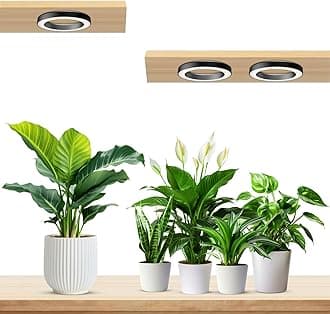 6.3” Ceiling Plant Grow Light, 252 LED Full Spectrum Halo Grow Lights for Indoor Plants, 12V/3A Under Cabinet Grow Lamp with 6/12/16 Hrs, 3 Lighting Mode, 5 Dimmable Levels, Tri Head