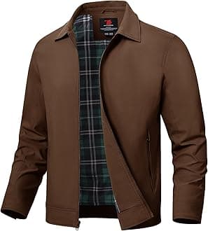 TBMPOY Mens Lightweight Jackets Light Windbreaker Full Zip Casual Work Jacket Golf Business Fall Track Coat with Pockets