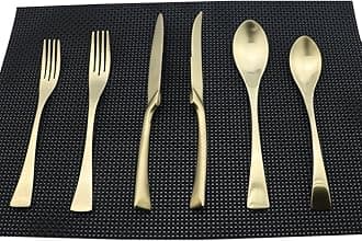 UniturckyLuxury 18/10 Stainless Steel Matte Champagne gold Cutlery Flatware Set - Utensil Set Steak Spoons and Forks Knife Set Kids Silverware Set,Service for 4 (24-Piece)