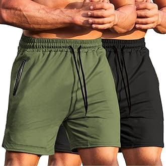 COOFANDY Men's Gym Workout Shorts Athletic Training Shorts Fitted Weightlifting Bodybuilding Shorts with Zipper Pockets