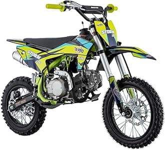 X-PRO Storm 125cc Zongshen Brand Engine Dirt Bike with 4-Speed Semi-Automatic Transmission, Kick Start, Big 14"/12" Tires! (Green)