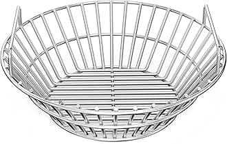 Charcoal Ash Basket, Stainless Steel Charcoal Holder with Handles, Grilling Accessories, Fits Kamado Joe Classic and Large Big Green Egg Grills