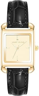 Anne Klein Women's Shiny Croco-Grain Leather Strap Watch