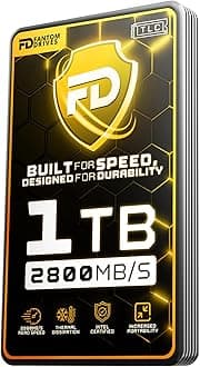 Fantom Drives Extreme 1TB External SSD - 2800MB/s, Thunderbolt 3, USB Type-C, Aluminum, 3D NAND TLC, TB3X-2300N1TB