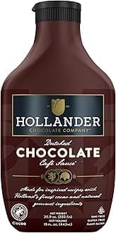 Hollander Chocolate Dutched Coffee Sauce Co. Gourmet Sauce Perfect for the Professional or Home Barista 14 Ounces. Squeeze Bottle with Flip-Cap