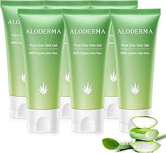 Aloderma 99% Organic Aloe Vera Gel for Face Made within 12 Hours of Harvest, Natural Hydrating Pure Aloe Vera Gel for Soothing Skincare, Moisturizing Aloe for Skin, Face, Sensitive Skin, 4oz - 6ct