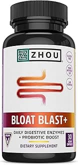 Nutrition Bloat Blast+ Digestive Enzymes with Probiotics, Bloating Relief for Women and Men, Reduce Water Retention and Improve Digestive Health, Vegan, Non-GMO, Gluten Free, 30 Servings