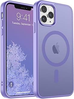 SUPFINE Magnetic for iPhone 11 Pro Max Case (Compatible with MagSafe) (10 FT Military Grade Drop Protection) Slim Translucent Matte Shockproof with Anti-Fingerprint Phone Case,Purple