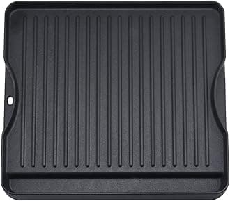 Reversible Cast Iron Grill Griddle for All Camp Chef 14" and 16" Stoves, Double Side Griddle for Camp Chef Explorer 2-Burner, 3-Burner, Single Burner Stove, Cooking Surface 14" x 16"