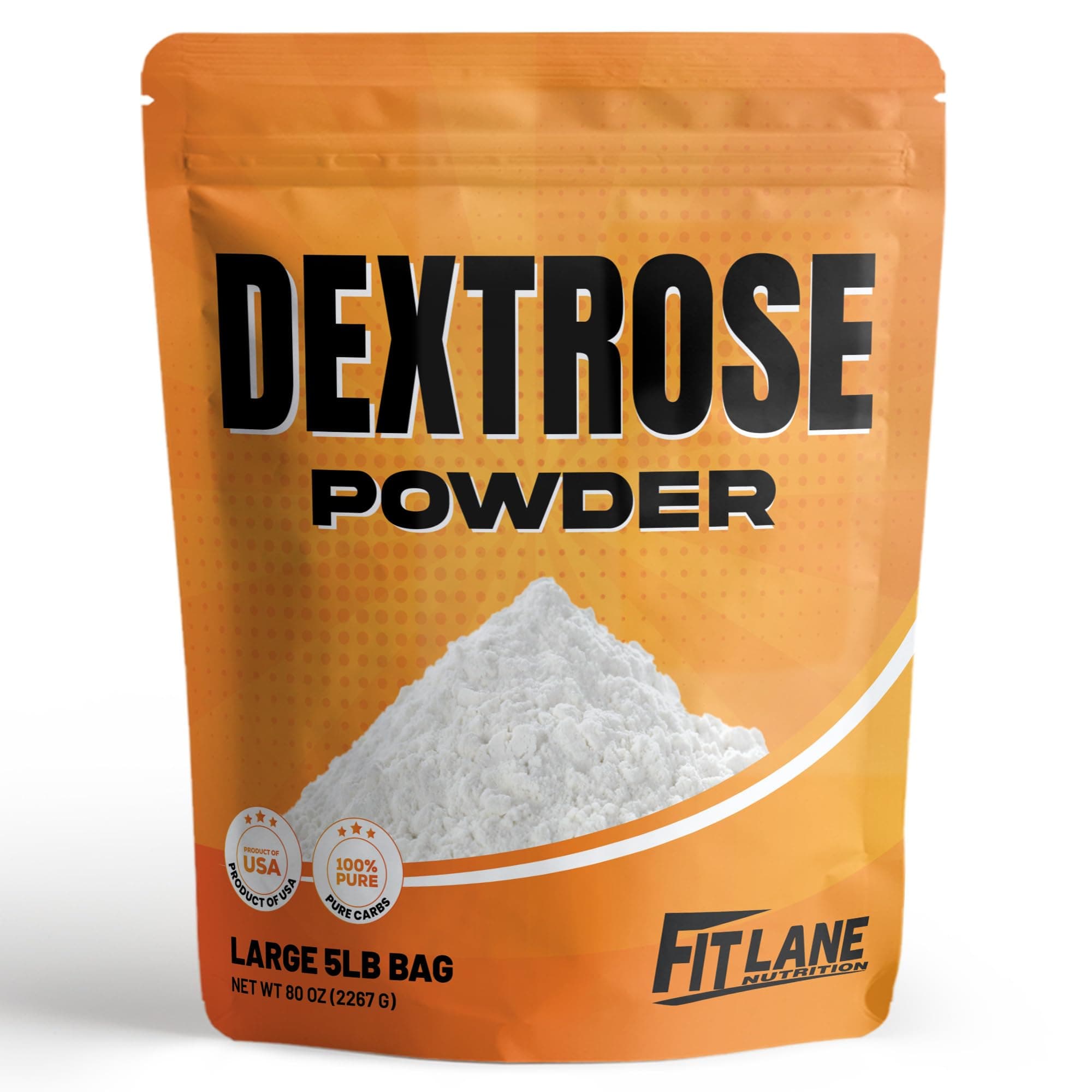 Bulk Dextrose Powder 5 lbs - Pure Carbs Unflavored - Good Source of Glucose and Carbohydrates - Food Grade Sugar for Brewing and Sausage Making - Pre Workout Ingredient