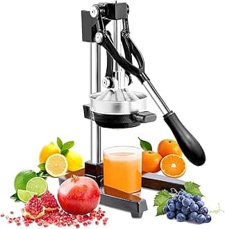 Heavy Duty Manual Citrus Juicer – Commercial Grade Metal Hand Press Squeezer for Orange, Lemon, Lime, Pomegranate – Professional Countertop Juice Extractor for Home & Business Use
