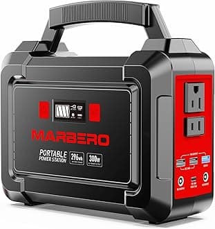 MARBEROPortable Power Station 296Wh Camping Solar Generator Laptop Charger Power Bank with AC Outlet 110V 350W Peak with Multi-Port LED Flashlights for CPAP Home Camping Hurricane Emergency