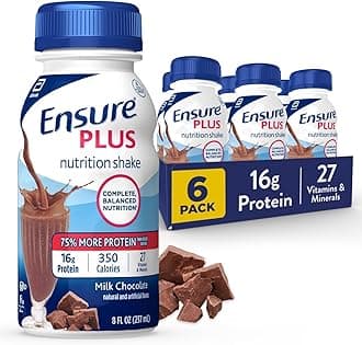 Plus Milk Chocolate Nutrition Shake | Meal Replacement Shake | Ready To Drink | 16g Protein and 27 Vitamins and Minerals | 8 fl oz - 6 Pack