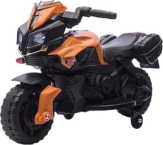 HOMCOM Kids Electric Motorbike 6V Ride on Motorcycle Vehicle w/Lights Horn Sounds for 1.5-4 Years Old Orange
