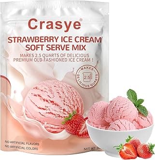 Ice Cream Mix Strawberry Soft Serve Mix Soft Serve Mixes Base Powder Homemade for Ice Cream Maker Machine - 10 Ounce