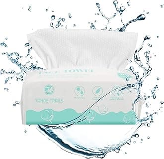 Disposable Face Towel, Soft Dry Wipe, Lint Free, Dry Wet Use for Sensitive Skin, Cotton Facial Tissue, Makeup Removing, Surface Cleaning 7.87 * 7.87inch, 80Count