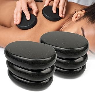 Hot Stones for Massage - 6 Pieces Massage Stone Set Hot Rocks Oval Shaped Massage Kit for Relaxing and Pain Relief