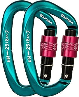 Screwgate Locking Carabiner Clip - Professional Rock Climbing Carabiner Screw Lock,Heavy Duty Carabiners for Climbing,Mountaineer,Hammock,Camping,Outdoor Equipment