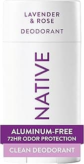 - Native Deodorant Contains Naturally Derived Ingredients, 72 Hour Odor Control, Deodorant for Women and Men, Aluminum Free, Lavender & Rose 2.65oz