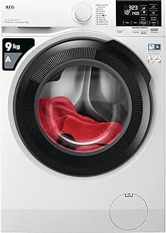 AEG 6000 Series Washing Machine 9kg LFR61944AD, WiFi Connected, AutoDose, ProSense Freestanding Washing Machine, 9kg Load, 1400rpm Spin, Energy Class A, White