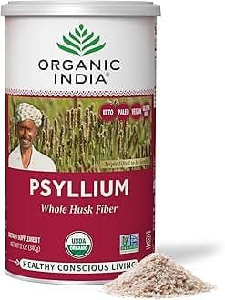 Psyllium Herbal Powder - Whole Husk Fiber, Healthy Elimination, Keto Friendly, Vegan, Gluten-Free, USDA Certified Organic, Non-GMO, Soluble & Insoluble Fiber Source - 12 oz Canister