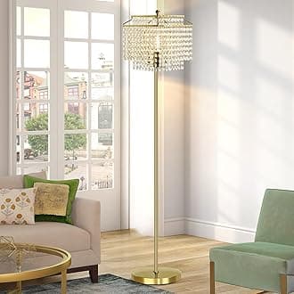 ZASTION Luvkczc Crystal Floor Lamps for Living Room, Elegant Standing Lamps for Bedroom, Modern Floor Lamp Tall Pole Lamp with Crystal Lampshade, Office, 8W LED Bulb Included