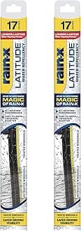 Rain-X 810203 Latitude 2-In-1 Water Repellent Wiper Blades, 17 Inch Windshield Wipers (Pack Of 2), Automotive Replacement Windshield Wiper Blades With Patented Rain-X Water Repellency Formula
