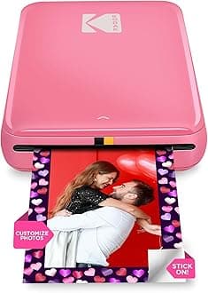 Step Instant Color Photo Printer with Bluetooth/NFC, Zink Technology & KODAK App for iOS & Android (Pink) Prints 2x3" Sticky-Back Photos.