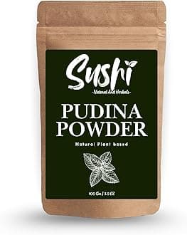 Sushi Pudina (Mint) Powder | 100% Pure & Organic | Natural Digestive Aid & Skin Care | Refreshing & Cooling Properties (Pack of 1 | 100gm)