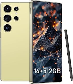 - BDWJW I25 Ultra Smartphone 16GB+512GB Android 14 Smartphone, 6.99" FHD+ Display, 7000mAh Battery, 108MP+68MP Dual Camera, Built-in Pen Stylus, Fast Performance Large Memory (Yellow)