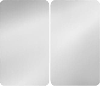 Wenko Universal Cover Set of 2 Silver for All Hob Types, Tempered Glass