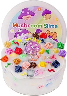 Mushroom Rainbow Bead Slime - Good Stretchy & Non-Sticky Crunchy Sensory Toy, Party Favors for Kids, Girls & Boys Gifts for Birthday Easter Hallowmas Christmas