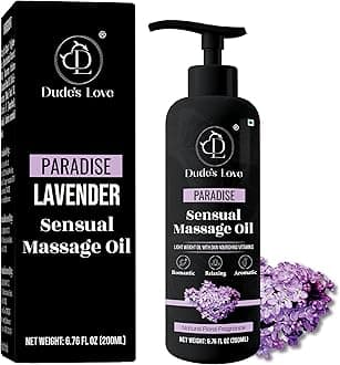 Organic - Edible Floral Sensual Massage Oil for Couple - Lickable | Serenity Scent for Intimate Sexual Moments - No Stain & Non-Sticky | with Coconut Oil, Orange Blossom & Lavender