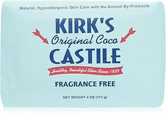 Kirk's Coco Castile Soap, Fragrance Free (Pack of 5)