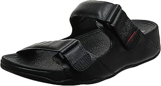 FitFlop Men's Gogh Moc Slide In Leather Sandals, Dark Tan, 43 EU