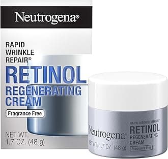 Neutrogena Rapid Wrinkle Repair Fragrance Free Moisturizing Anti-Wrinkle Retinol Cream with Hyaluronic Acid for Face & Neck, 1.7 oz