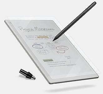 REEYEAR Titanium Pencil Tip & PET Matte Screen Protector Bundle fits for Remarkable Paper Pro E-Reader for True Paper Feel Smooth Writing–No Wear Out Fine Tip+Anti-Glare Protect Film, Crystal Clear